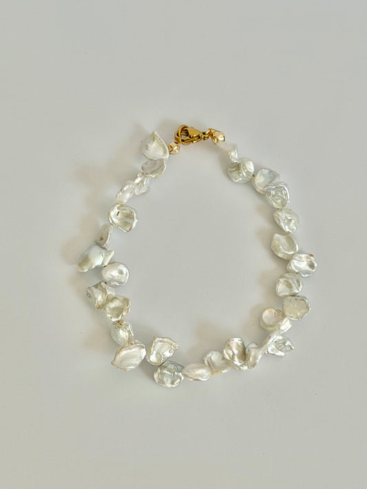 Blue Blood Petal Baroque Pearl Bracelet | Custom Length