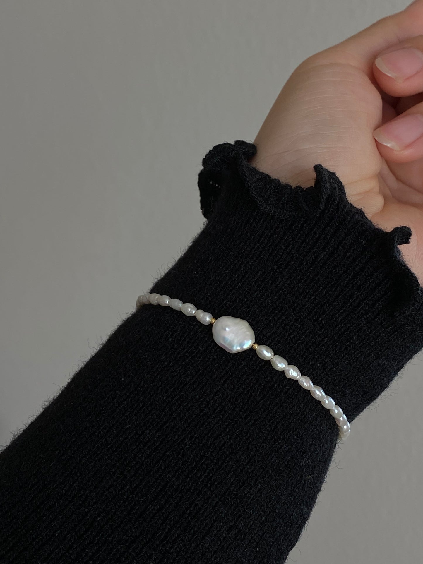 Keshi Petal Pearl Memory Bracelet | Super Minimalist Bracelet | High Luster | Wedding Bridal Bracelet | Elegant Gift for Her