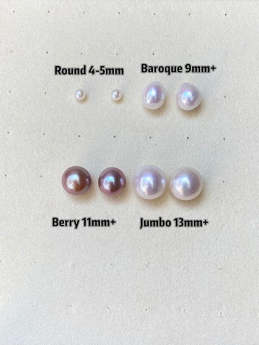 Timeless Jumbo Pearl Stud Earrings – 13mm+ Freshwater Statement Studs