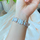 Top grade luster Natural silver blue tone BIWA Stick Pearl,Pipa Pearl baroque multiple use bracelet