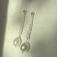Moonlit Pearl Cascade — Statement Baroque Pearl & Zircon Drop Earrings