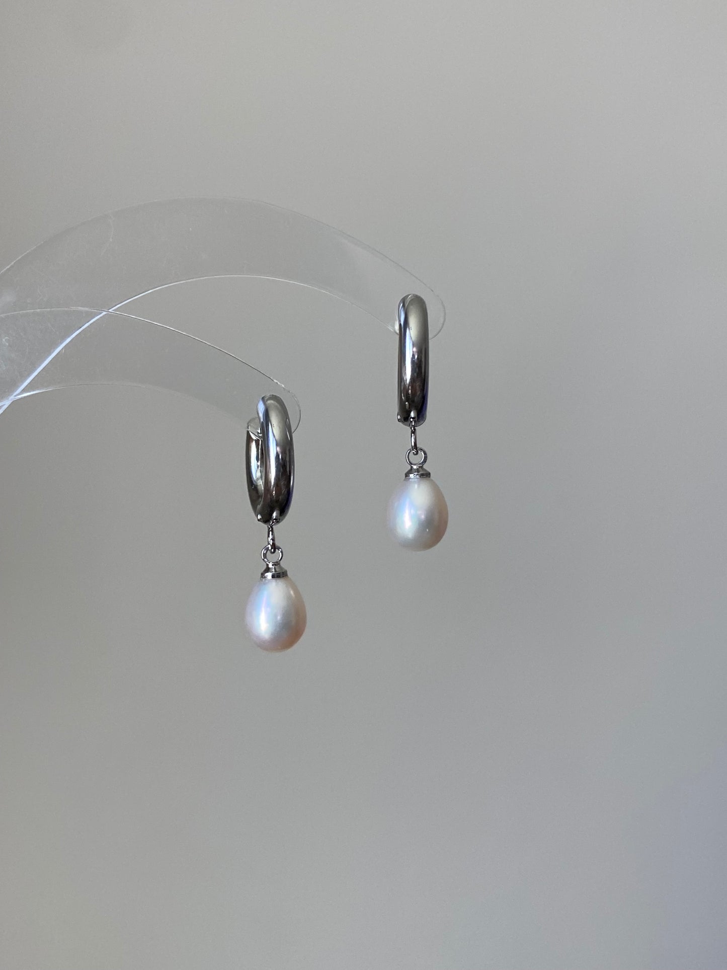 3-in-1  Handmade Detachable Dainty Pearl Drop Earrings Freshwater elegant  Pearl Hoop dangle Earrings Bridal Minimalist Jewelry Gift for Her