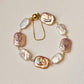 Baroque Pearl Bracelet Gold Magnetic Clasp Safety Chain Jewelry