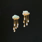Thunderstorm Hand-Drilled Pearl Cloud Earrings | Hand-woven Raindrop Jewelry