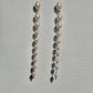 Graduated Pearl Line Earrings Long Minimalist Drop Jewelry