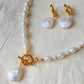 Handmade Baroque Pearl Pendant Necklace with Toggle Clasp for Women