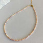 Natural Rice pearl 2-3mm Minimalist Maillard Color Rice Pearl chocker Necklace