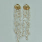 Ocean Breeze 14K Gold filled Shell baroque Keshi pearl tassel long Earring