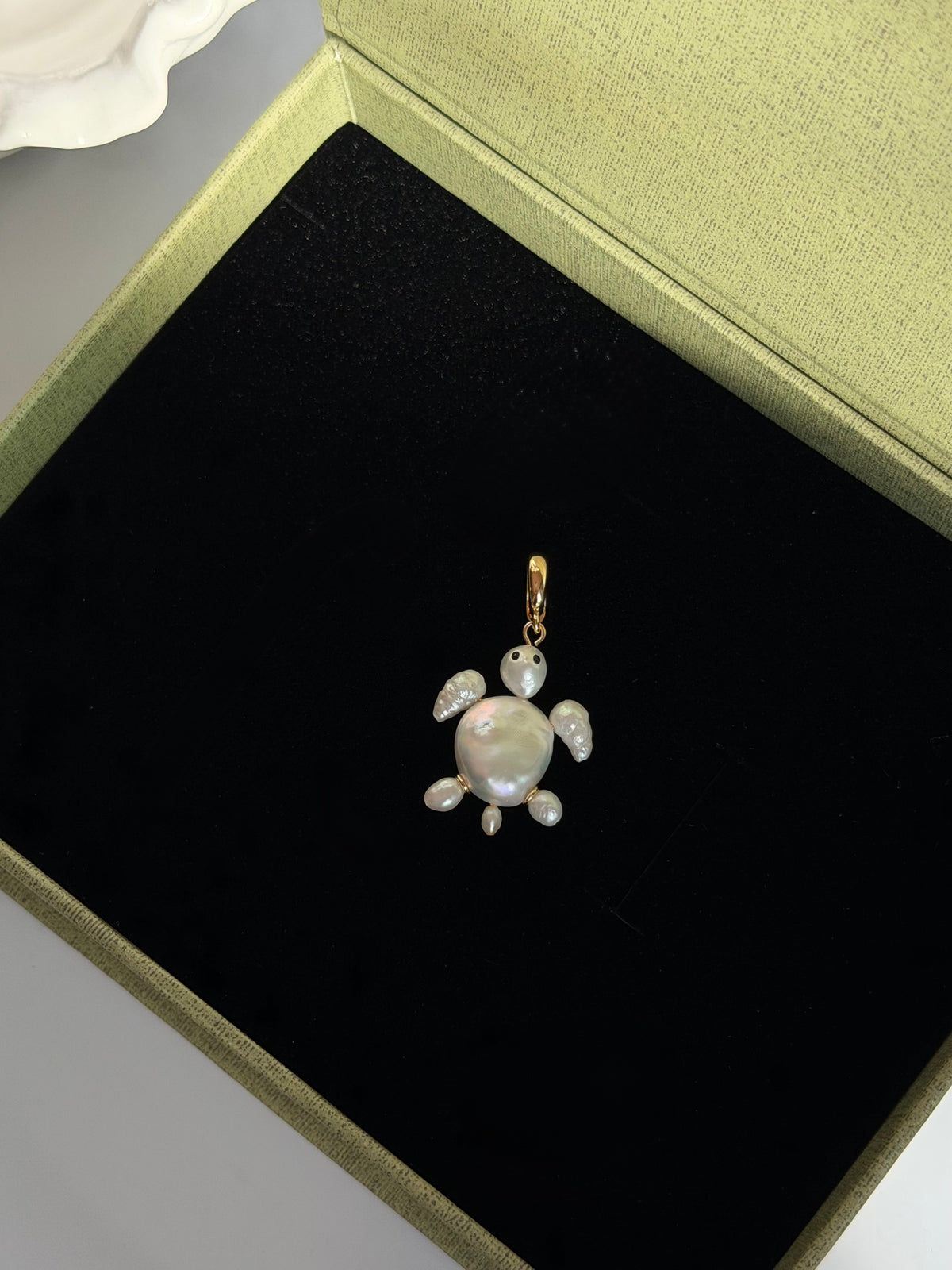 TIDELING | Baroque Pearl Sea Turtle earring or Necklace