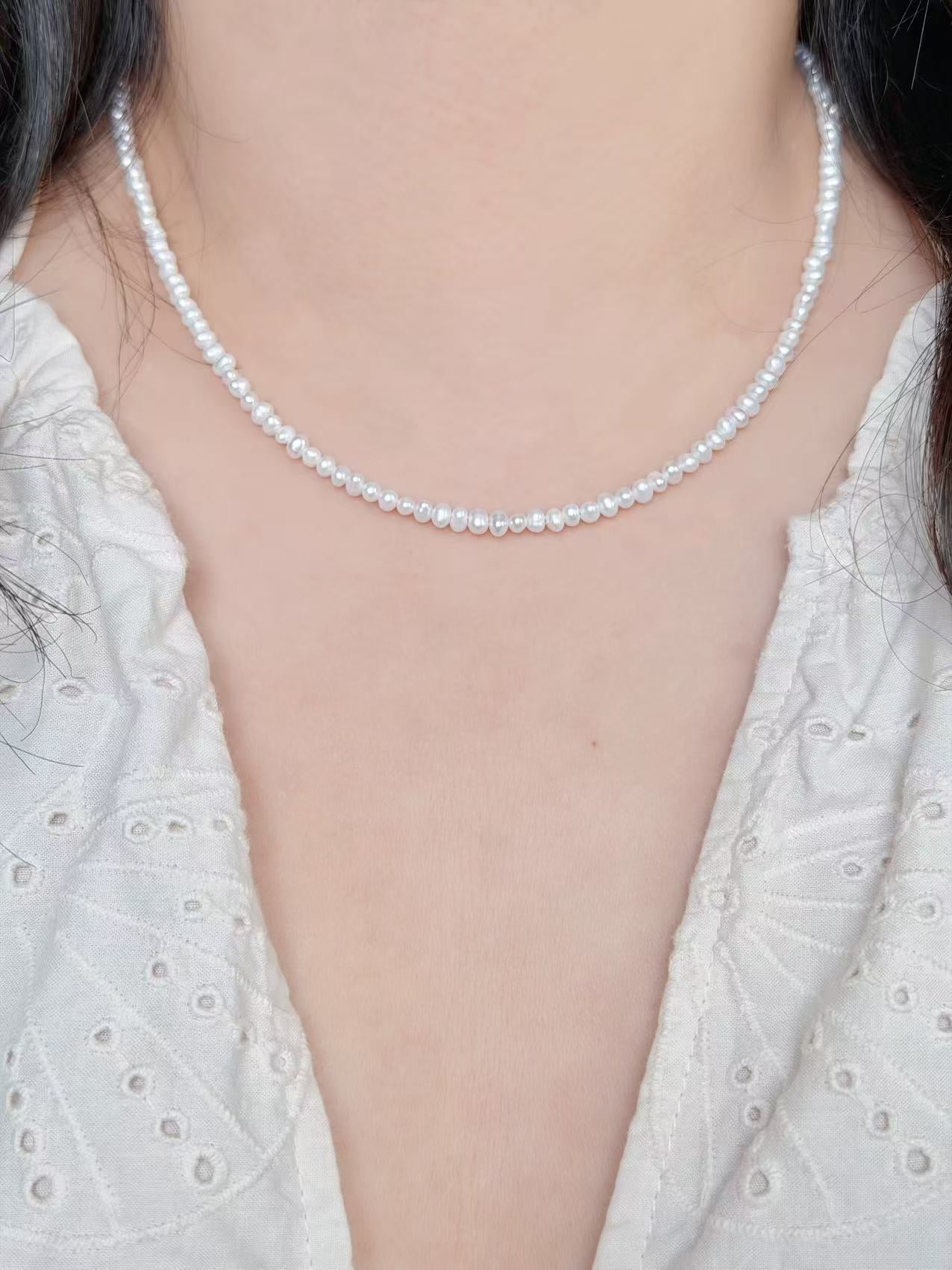 High Luster Multi Color White Baroque Pearl Choker Necklace
