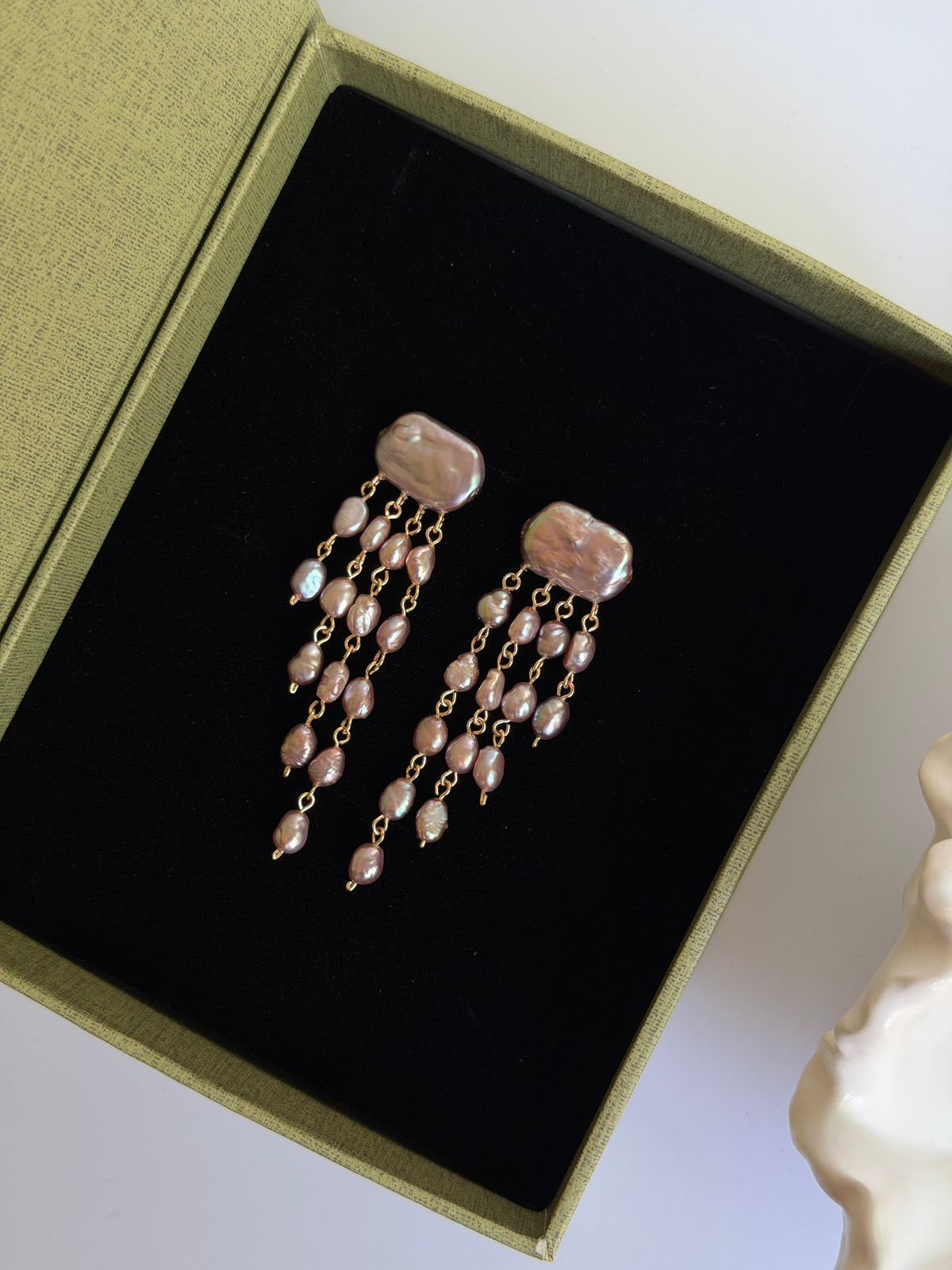 Sappho Drop | Baroque Pearl Chandelier Earrings