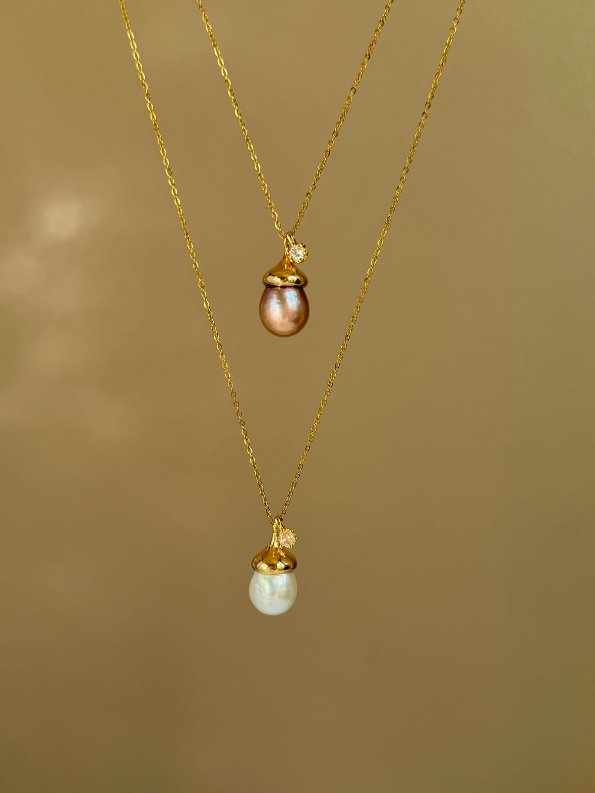 Acorn & Dewdrop Necklace | Luxury Baroque Pearl & Gold Jewelry