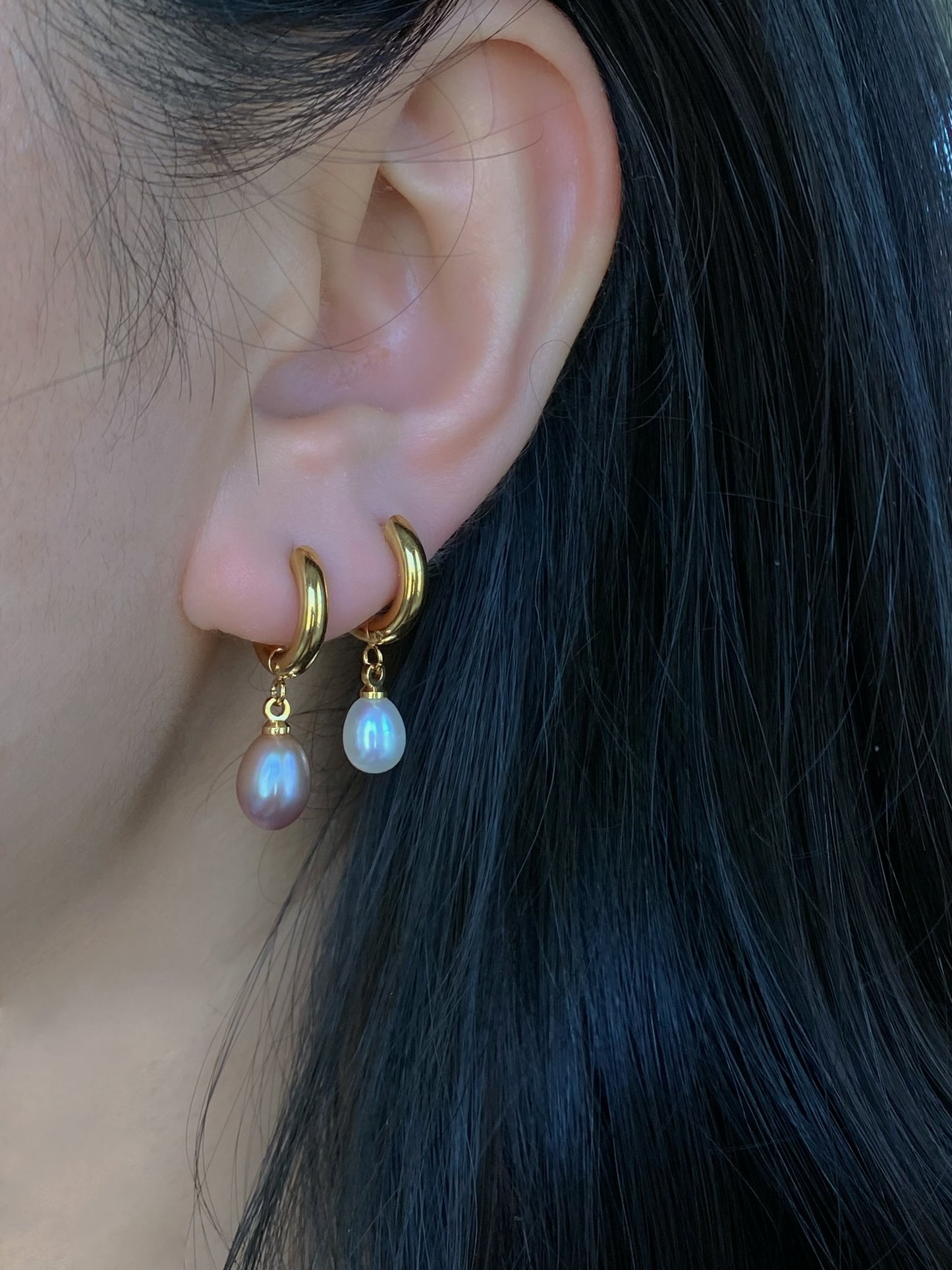 3-in-1  Handmade Detachable Dainty Pearl Drop Earrings Freshwater elegant  Pearl Hoop dangle Earrings Bridal Minimalist Jewelry Gift for Her