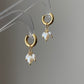 Handmade Triple Pearl 3-in-1 Hoop Earrings | Removable Freshwater Pearl Charm | Dainty Gold Hoops | Versatile Pearl Drop Earrings