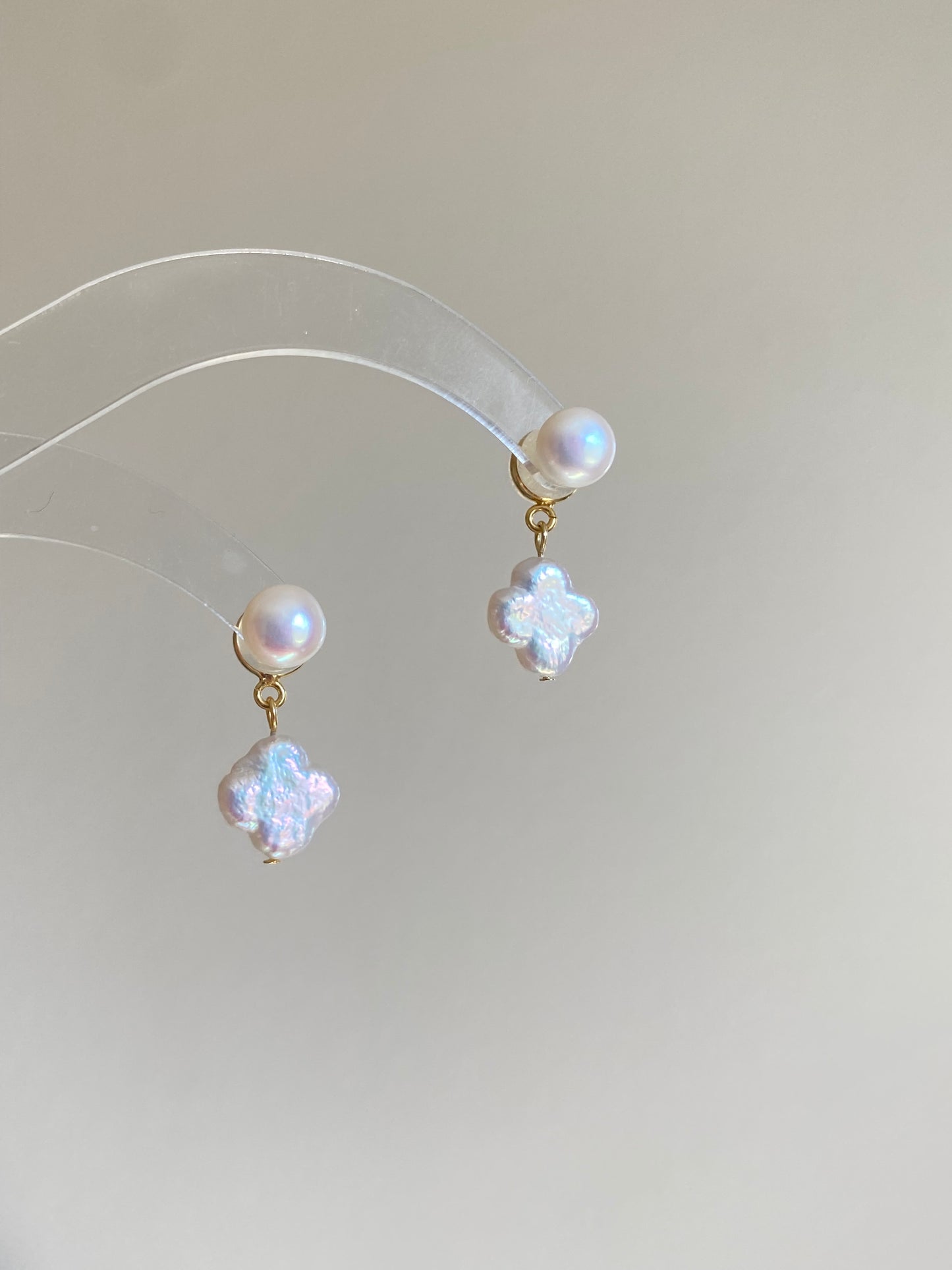 2-in-1 customizable Baroque Pearl dangle earring dainty elegant earring Bridesmaid Gift for her unique handmade earring birthday earring