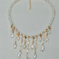 Moon & Star Baroque Pearl Necklace | LUNA Collection, Celestial Freshwater Pearl Fringe Necklace, Handmade Bridal Jewelry