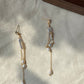 Freshwater Pearl Tassel Earrings, Long Baroque Pearl Dangle Earrings, Gold Chain Bridal Earrings, Elegant Drop Dainty Earrings gift for her