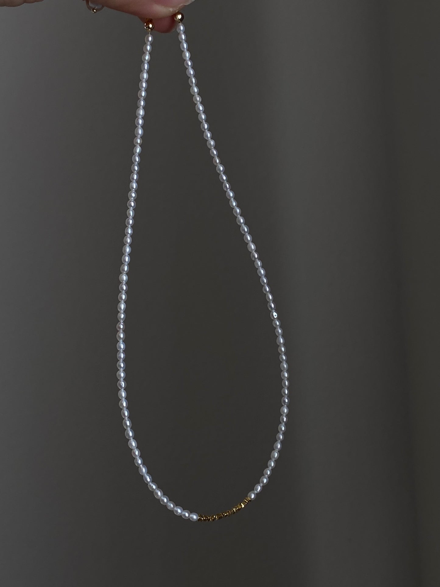 Elegant Tiny seed Pearl Necklace, 2mm+ Freshwater Pearls gold plated Silver Necklace Dainty Minimalist  Layering Necklace gift for her