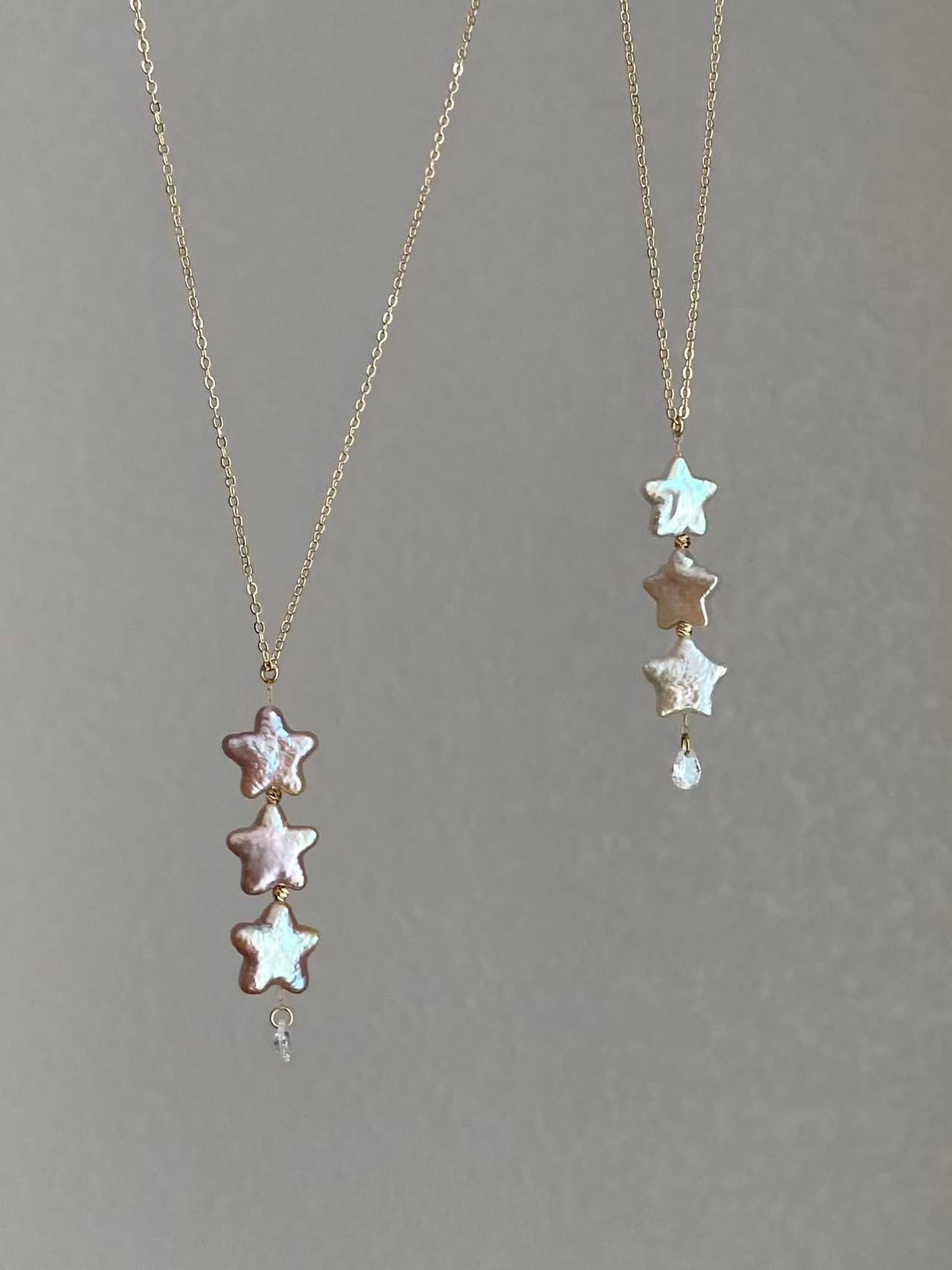 Baroque Star Pearl Necklace Celestial Dainty Choker Jewelry