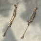 Freshwater Pearl Tassel Earrings, Long Baroque Pearl Dangle Earrings, Gold Chain Bridal Earrings, Elegant Drop Dainty Earrings gift for her