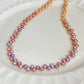 Tipsy Grape Gradient  Baroque Pearl Necklace Dreamy Wisteria Pearl Necklace 16’’ | Multi-Color Freshwater Petal Pearl Choker Gift for her