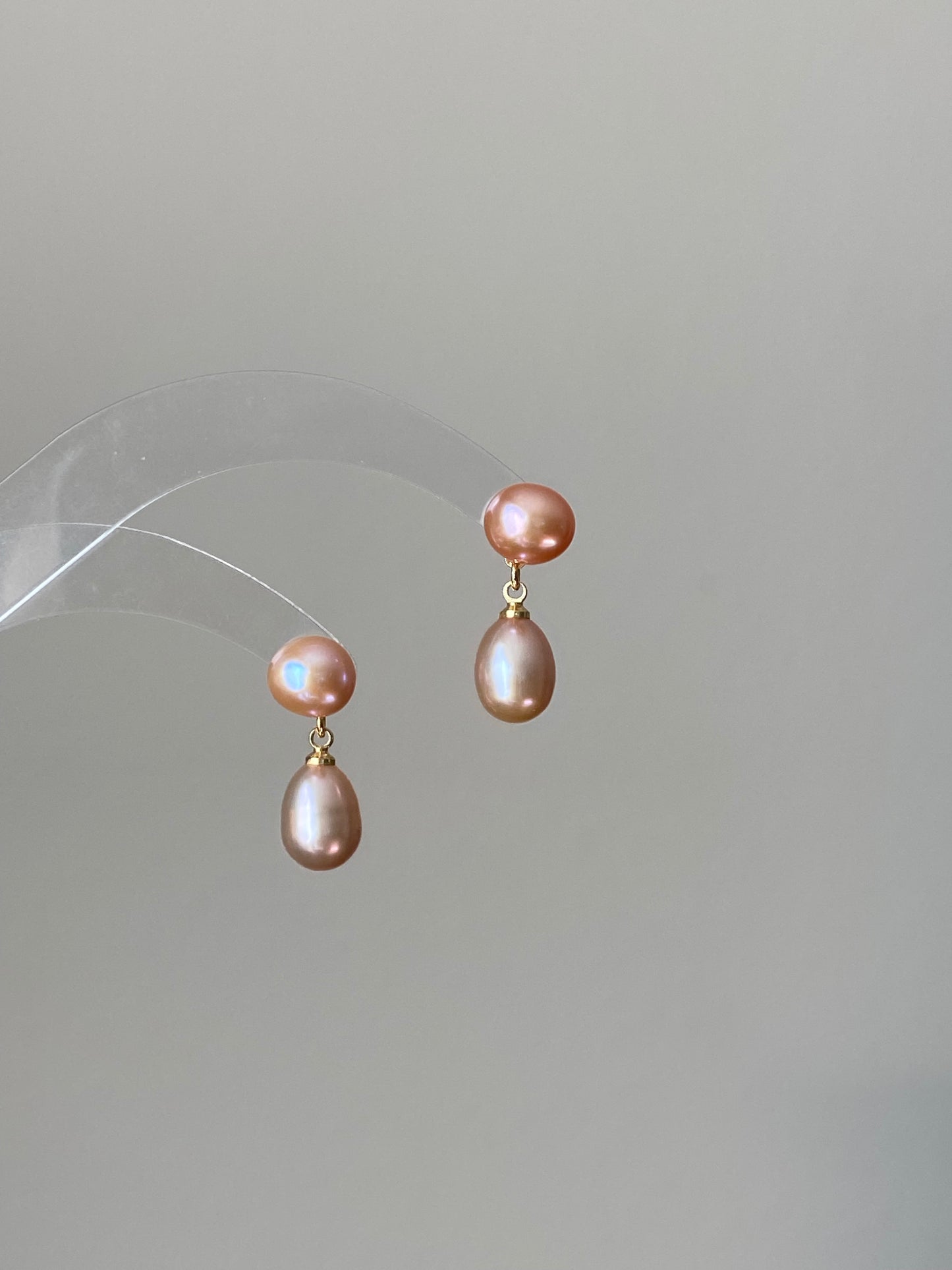 Double Pearl Drop Earrings