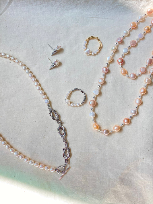 Multicolor Baroque Pearl Long Necklace Convertible Layering Necklace Natural Freshwater Pearls Handmade multiple use necklace gift for her