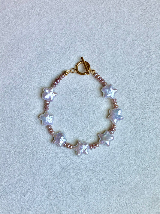 2-in-1 Baroque Square  Star freshwater Pearl Bracelet Convertible Bracelet to Necklace Fairycore Layered Jewelry Bridesmaid  gift for her