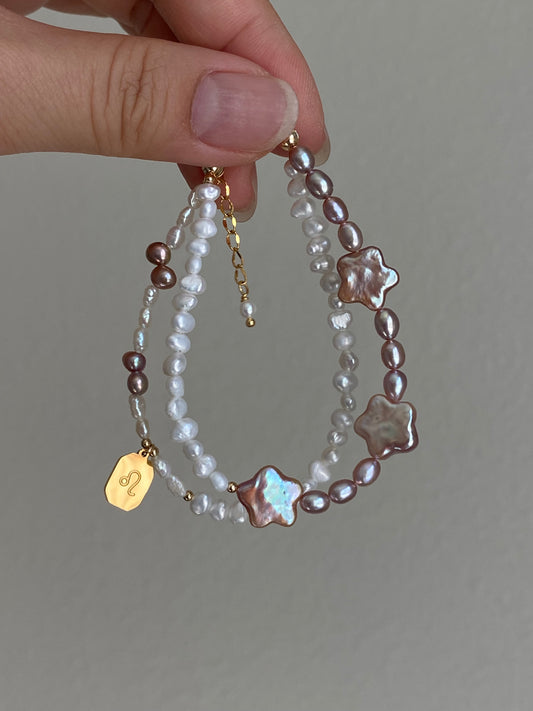 Baroque Pearl Zodiac Wish Bracelet – Astrology Freshwater Pearl Star Jewelry