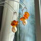 Baltic Amber & Large Baroque Pearl Wreath Hoop Earrings | Autumn Caramel Collection