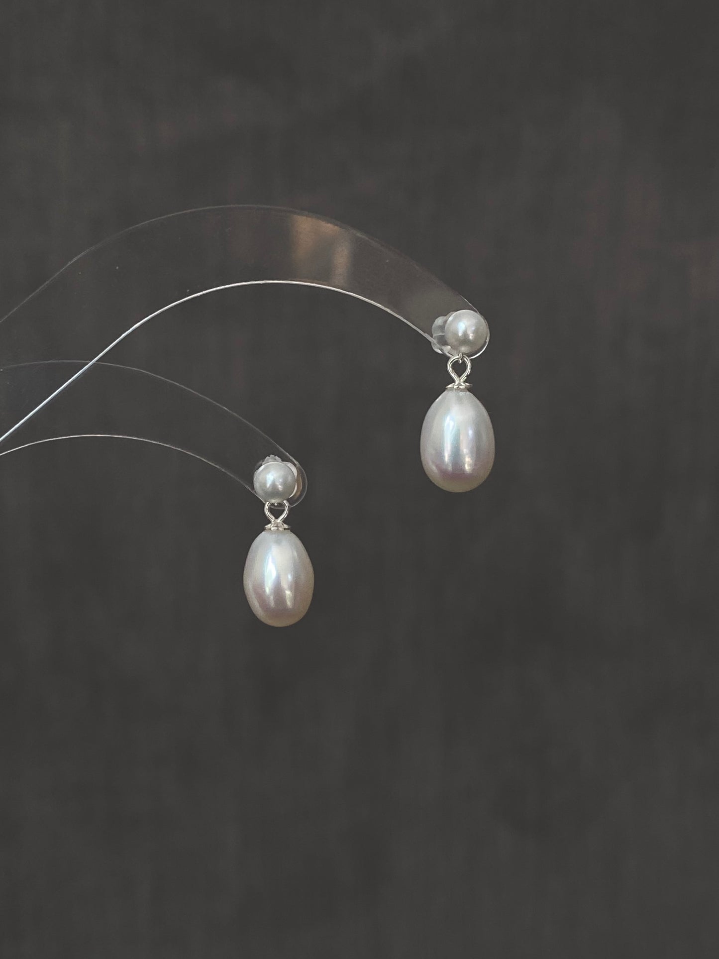 Double Pearl Drop Earrings