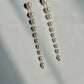 Graduated Pearl Line Earrings Long Minimalist Drop Jewelry