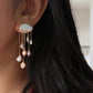 Rainstorm Hand-Drilled Pearl Cloud Earrings | Hand-woven Raindrop Jewelry