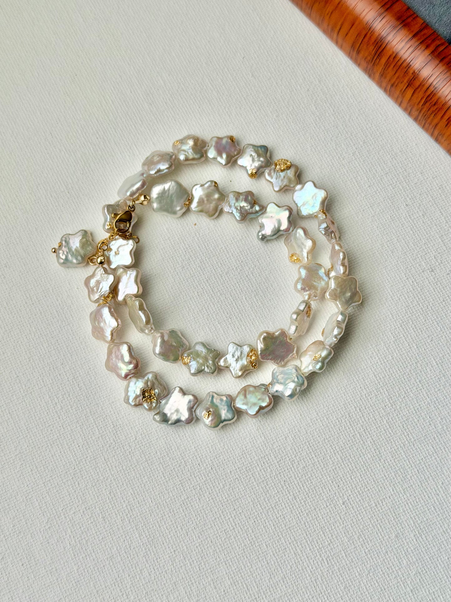Wishing Star Baroque Pearl Necklace All star Dreamy Meteor Shower Freshwater Pearl Choker Handmade Celestial bridal Jewelry  Gift for Her