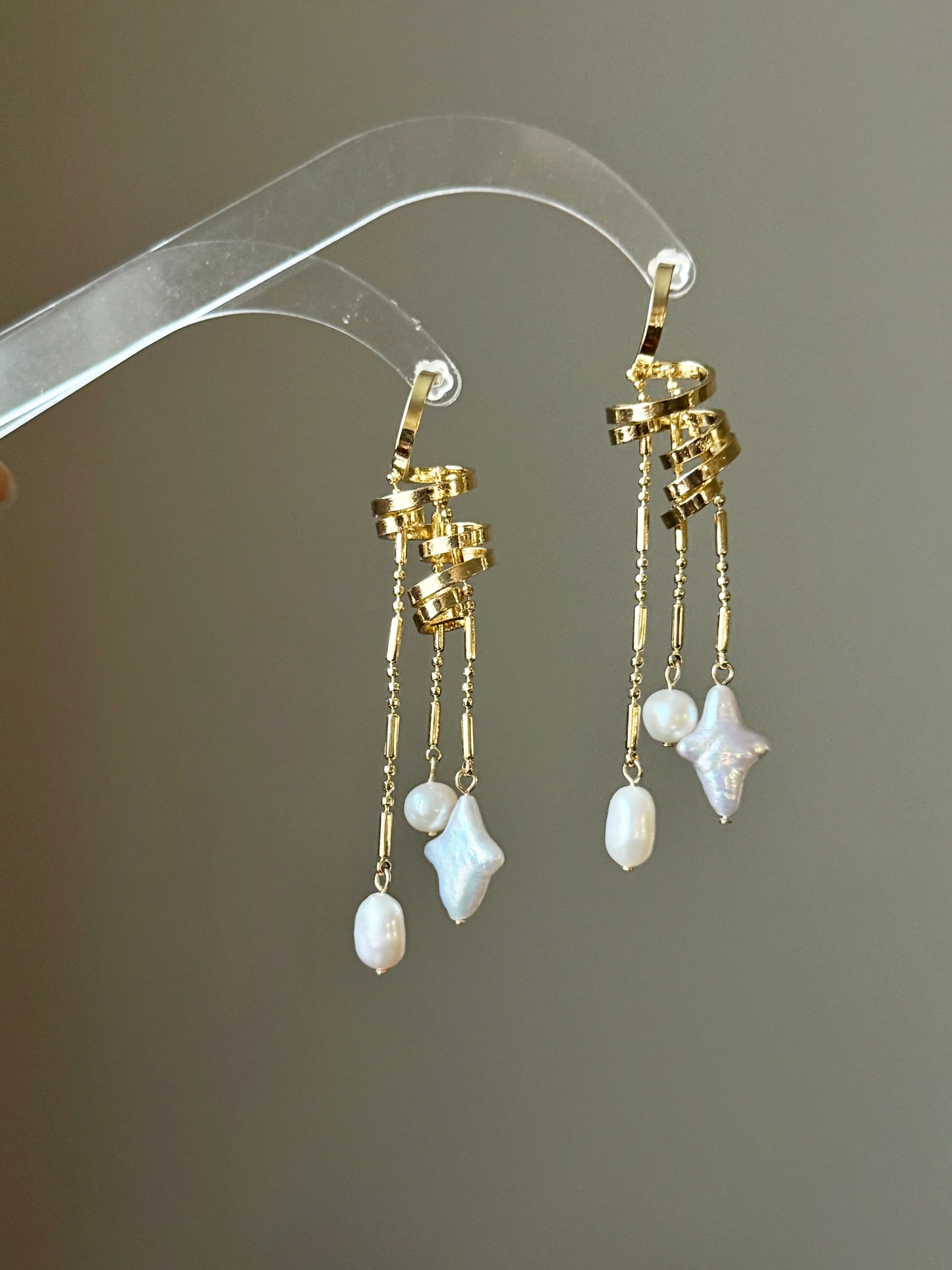 Castle in the Sky Pearl Earrings | Ethereal Celestial Jewelry –Jinger Crafting