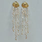 Ocean Breeze 14K Gold filled Shell baroque Keshi pearl tassel long Earring