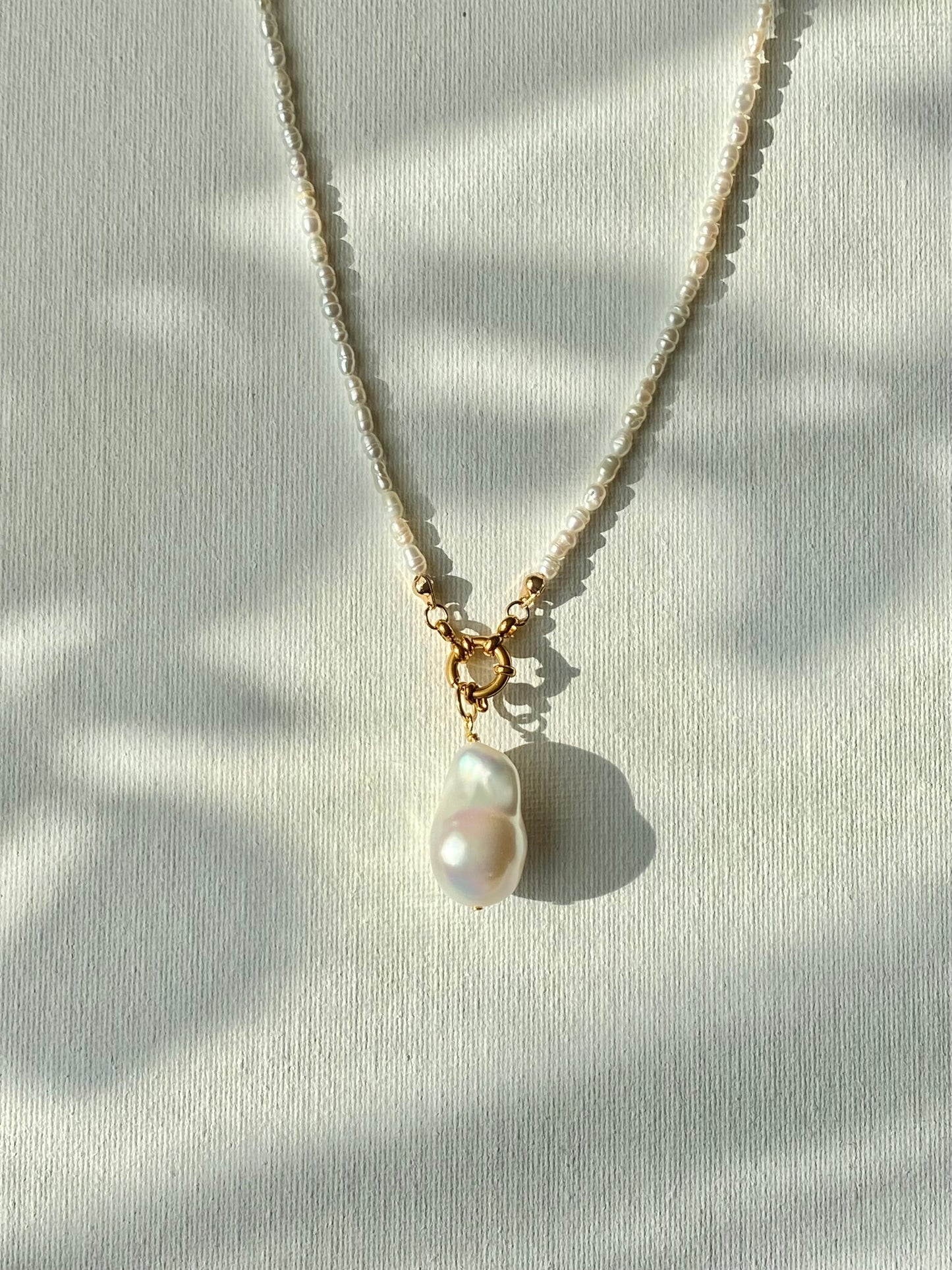 28 inches Long Pearl Sweater Bead Simple Necklace | quadruple Wrap Bracelet | Custom Length Removable Baroque Pendant  elegant Necklace