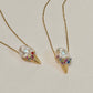Baroque Pearl Ice Cream Cone Pendant Necklace Whimsical Jewelry