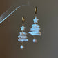Natural baroque star pearl biwa pipa christmas tree dangle earring
