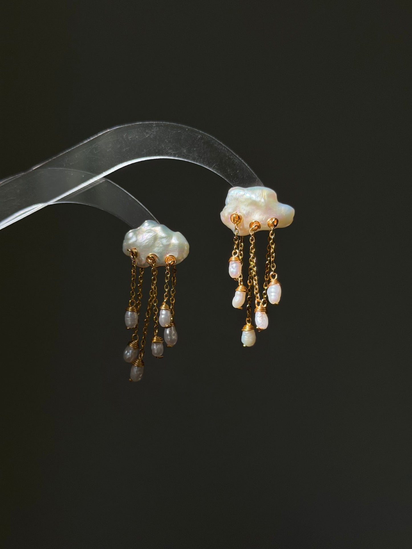 Thunderstorm Cloud Rain Baroque Pearl Earrings