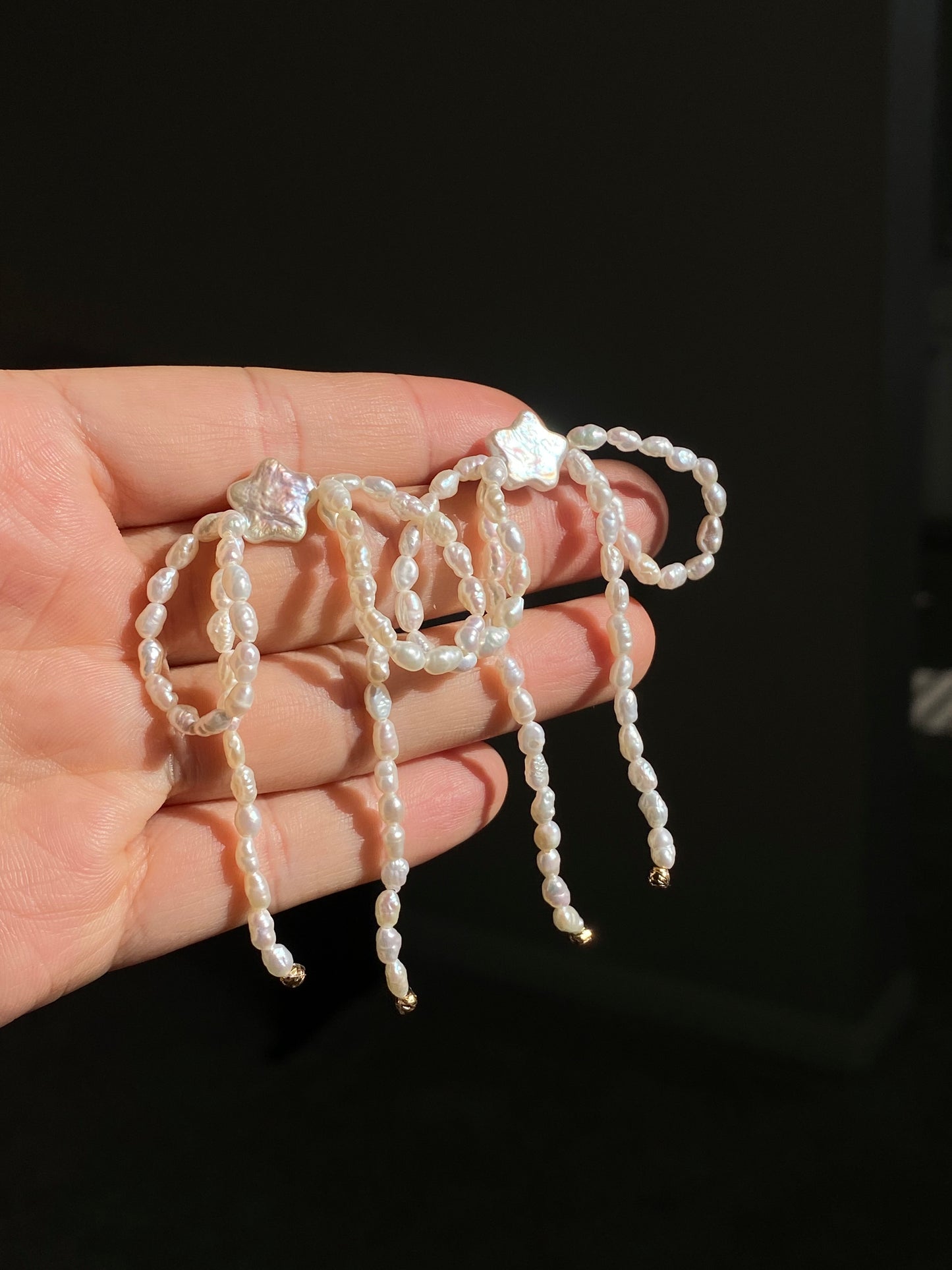 Meteor Shower Dangle Earrings | Wish Pearl Waterfall Design | Dreamy Elegant Jewelry | Versatile Daily & Bridal Gift for her