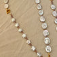 Elegant Vintage Flat Baroque Pearl Dainty Necklace – Toggle Clasp Princess Wedding Jewelry Pearl Choker Necklace Bridesmaid Gift for her