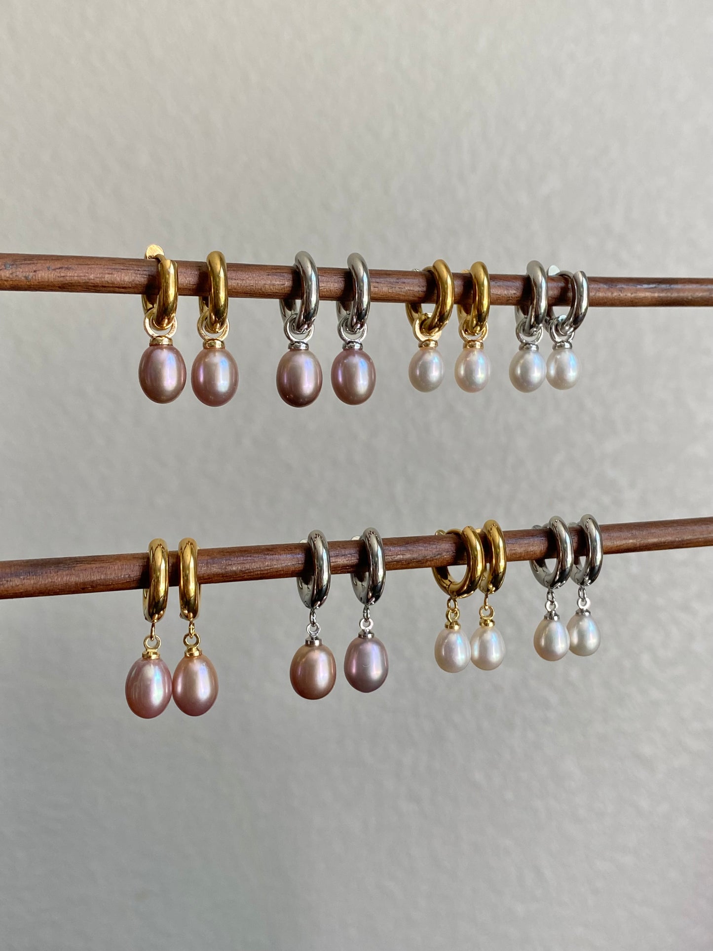 3-in-1  Handmade Detachable Dainty Pearl Drop Earrings Freshwater elegant  Pearl Hoop dangle Earrings Bridal Minimalist Jewelry Gift for Her