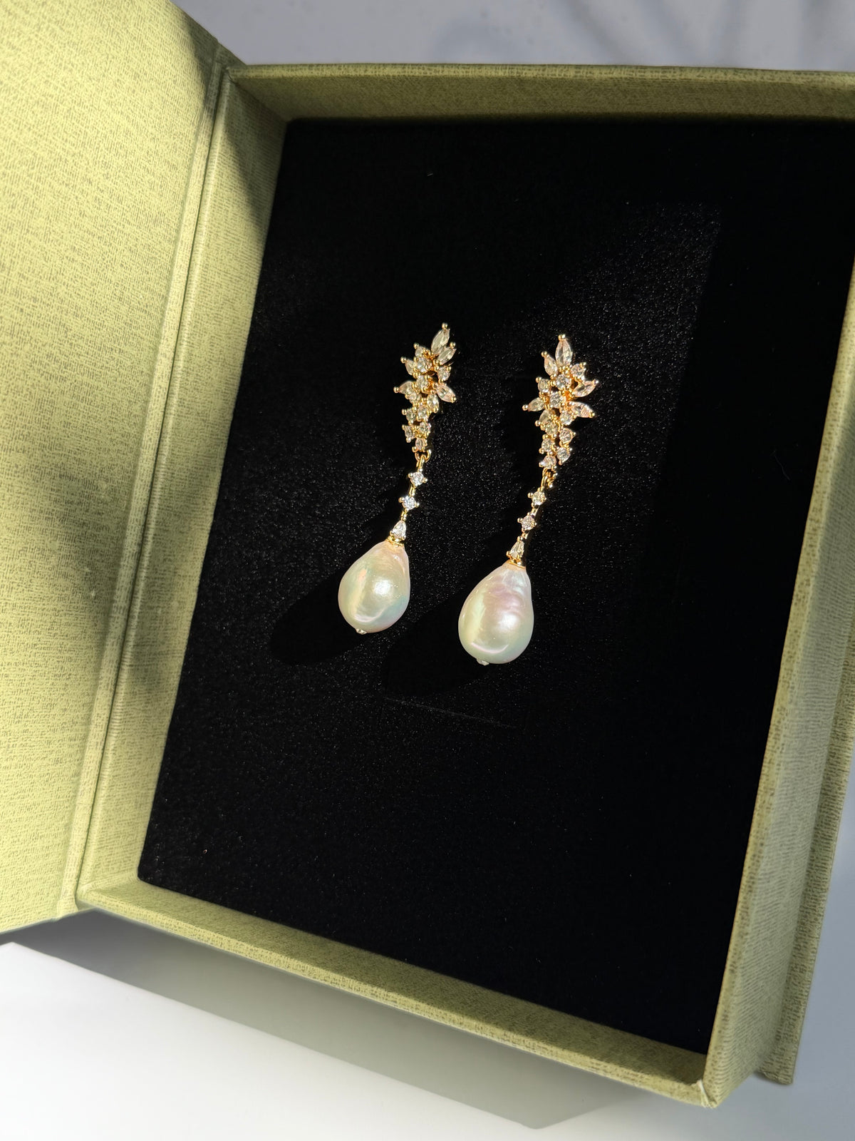Aurora Sparkle Baroque Pearl Earrings