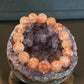High end grade red tone clear clean flower agate smooth polish round cherry blossom agate,gift for her