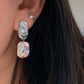 Asymmetrical Baroque Pearl Earrings  Iridescent Rectangle Pearls  Textured Silver Studs Minimalist Statement earring gift for her
