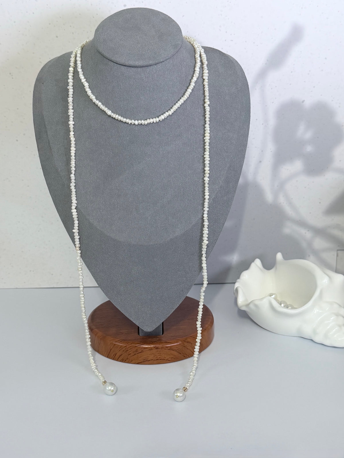 Baroque Pearl Lariat Backdrop Necklace – Versatile Multi-Way Styling