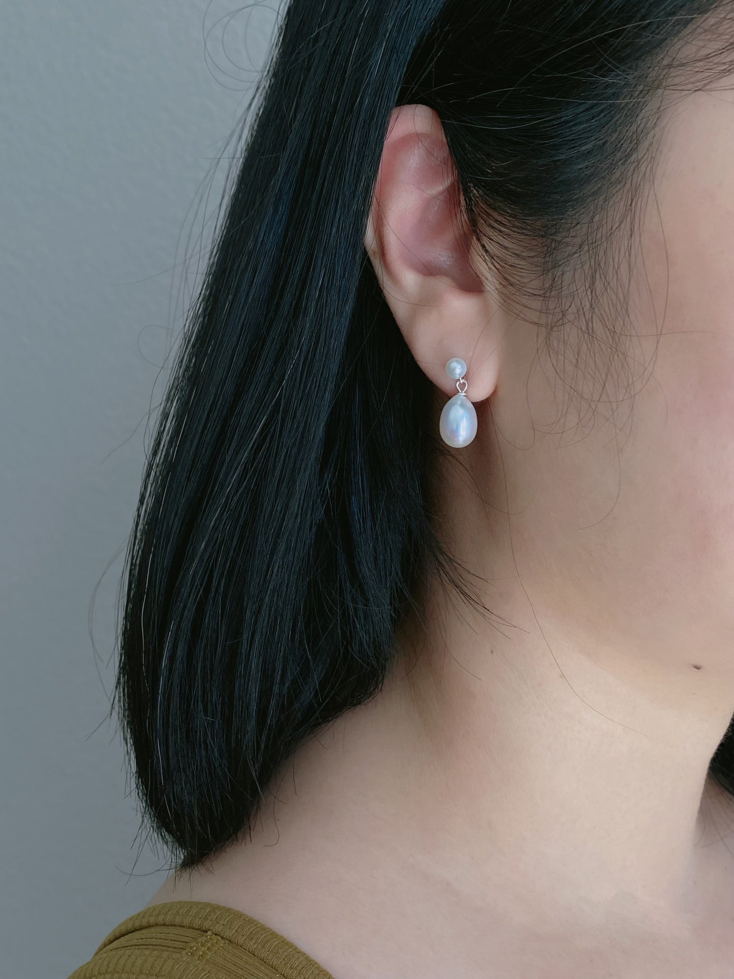 Double Pearl Drop Earrings