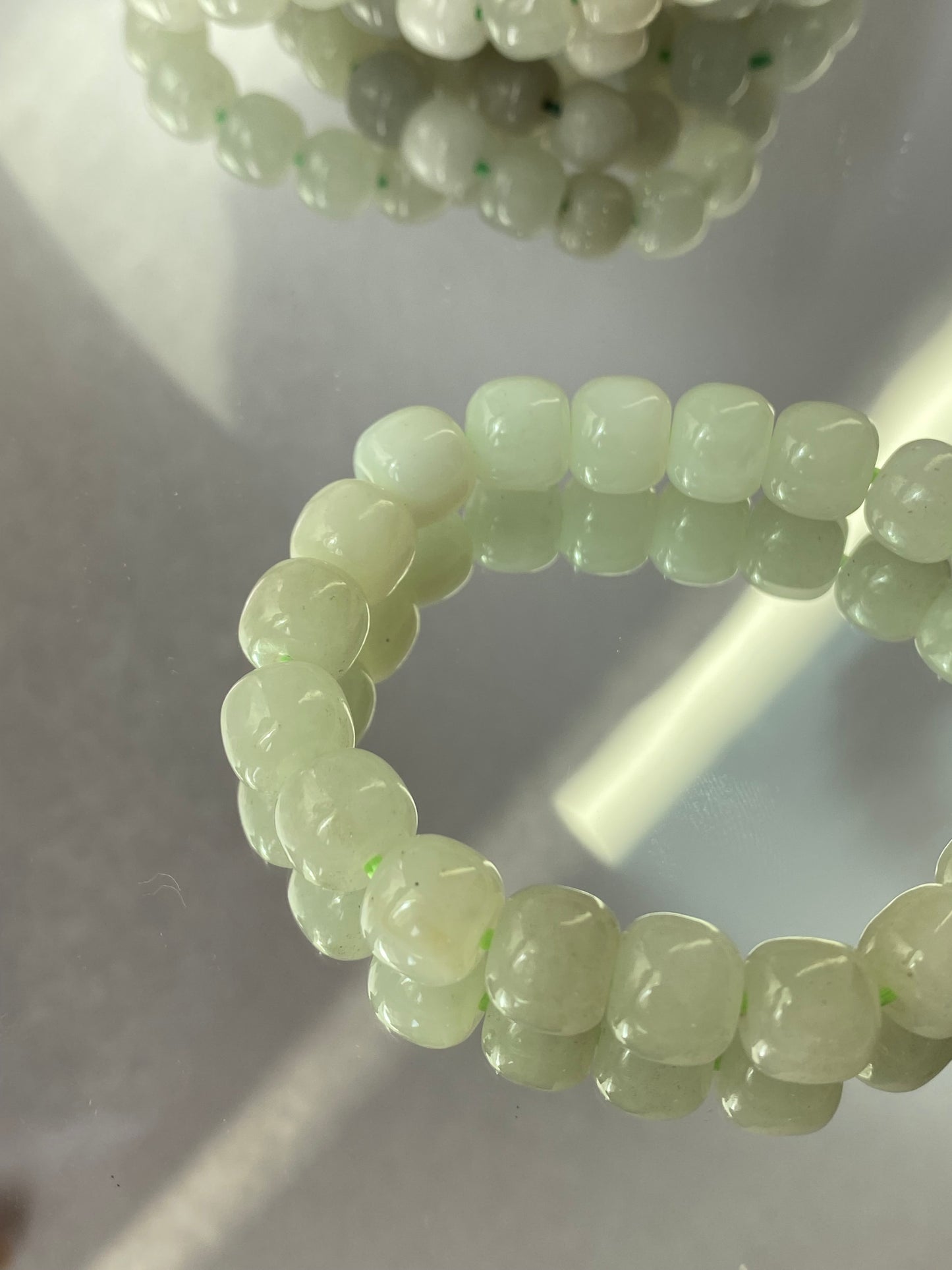 AA  Natural White Jade square bead handmade Bracelet Best lucky Gift for her,gift for Mom,meditation crystal bracelet gift for him