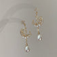 Star & Moon Pearl Dangle Earrings | High Luster Bridal Jewelry | 18K Gold Plated - Jinger Crafting